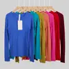Lulu Mesmo Estilo 1.0 Camiseta Esportiva de Manga Longa para Yoga Secagem Rápida Gola Redonda Yoga Corrida Fitness Slim Fit Top para Mulheres