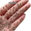 Color champán k9 cristal pila taladro joyería para uñas mini tamaño pequeño diamante redondo aleación pila taladro diamante Maillard joyería al por mayor