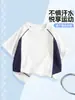 Camiseta de Manga Corta para Niños 2026 Verano Nueva Parte Superior de Secado Rápido con Color de Contraste Cuello Redondo Manga Media Deportiva Uniforme de Clase Personalizado Ropa