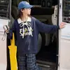 Sudadera de Otoño para Niñas, Camiseta Básica Infantil Talla Mediana y Grande, Nueva Moda 2026 Sudadera con Cuello Vuelta y Lazo para Niños