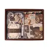 Caixa de Presente de Material para Diário de Jardim Dreamweaver Conjunto de Cadernos Artísticos Vintage Papel Base Adesivos Ingleses Pré-Cortados