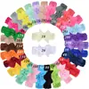 Accesorios para el cabello de niños europeos y americanos, forma de V, cola de milano, cinta de poliéster Luo, lazo de color liso, diadema tejida, diadema para bebé, venta al por mayor