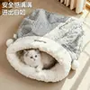 Saco de dormir ninho de gato quente e espesso de inverno, ninho fechado escavável para gatinhos, suprimentos para animais de estimação, best-seller transfronteiriço