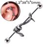 Piercing Transfronteiriço Aço Inoxidável Barra Industrial Brincos Curvados em Forma de Coração Brincos de Cruz Personalizados Brincos de Flor em Forma de Cobra