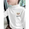 Y2578# nova camiseta de base infantil de veludo outono e inverno camiseta de manga comprida para meninos camiseta quente com forro de fleece para crianças grandes moda
