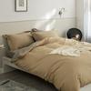 Juego de cuatro piezas de alta gama de otoño e invierno 100S de algodón puro engrosado cepillado, ropa de cama cálida de algodón, sábana encimera, funda de edredón, sábana ajustable