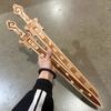 Feicheng Pêssego Mujian Pêssego Mufu Machado Cor Primária Sem Pintura Pêssego Mujian Decoração Suspensa Ponto Turístico Feira Artesanato Espada de Madeira Atacado
