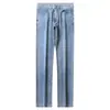 Pantalones Vaqueros Largos Casuales de Verano Nuevos, Combinan con Todo, Lavados, Suaves, Cómodos, Delgados, Elásticos para Hombre, Rectos