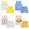 Ropa Infantil 2024 Verano Nuevo Traje Chaleco Infantil Algodón Puro Comercio Exterior Bebé Sin Mangas Shorts Estilo Coreano Ropa para Niños