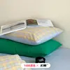 Juego de cuatro piezas de algodón lavado estilo nórdico, funda de edredón de jacquard a cuadros tejida en color liso, juego de algodón puro para todas las estaciones