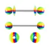 Juego mixto de 12 colores de junta de color transfronteriza, perforación de uña de acrílico tipo lengua, anillo para pezón, joyería para uñas de tira, venta al por mayor