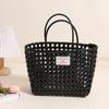 Bolsa de Plástico Cuadrada Tejida Hueca de Dulce Souvenir de Boda para Mujer Nueva Bolsa de Playa Estilo Fresco Bolsa de Paja