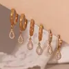 Mili Xiaoxiangfeng 5A Circonita Doble Anillo Colgante Completamente Incrustado de Diamantes Pendientes Moda Lujo Accesible Pendientes de Acero de Titanio Ecológicos Venta Caliente Transfronteriza