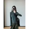 Conjunto de trabalho~ Elegante camiseta básica de manga comprida com gola alta discreta, confortável e leve, perfeita como camada base para mulheres, nova coleção de outono H090913