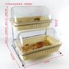 Sobremesa de pão com tampa Cesta de pão Bolo sobremesa PP cesta de rattan artesanal PC transparente cobertura de pó suporte de aço inoxidável