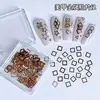 Decoración de Uñas con Remaches de Estrella y Luna Joyería Dorada de Estrella de Cinco Puntas Manicura Luna Parche Metálico Pequeño Accesorios para la Punta del Árbol de Navidad