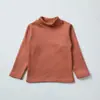Camiseta Básica de Media Cuello Alto para Niños Forro Polar y Engrosada Ropa de Otoño e Invierno para Niños Tops Cálidos Estilo Coreano Manga Larga Cuello Medio para Niñas