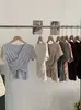 Camiseta Básica de Manga Corta Ajustada con Pliegues y Cuello en V Cruzado Omalai para Mujer, Nueva Colección Primavera/Verano 6826