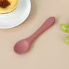 Cuchara de silicona para niños, cuchara suave de grado alimenticio para bebés, cuchara complementaria para entrenamiento de alimentación, tenedor de silicona para bebés, cuchara adecuada
