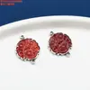 Plata de Ley Piedra Incrustada Zafiro Ágata Palabra Feliz Calabaza Flor Pequeña Calabaza Colgante Accesorios Retro Viejo Bricolaje Materiales Hechos a Mano