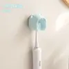 Porta-escovas de dente à prova de poeira em formato de urso, montado na parede sem furar, com tampa, suporte de escova de dentes à prova de poeira, suporte universal para escorrer escovas de dente elétricas
