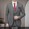 Conjunto de traje de hombre de doble botonadura, conjunto profesional de dos piezas para vestir formal de negocios, traje casual estilo coreano, chaqueta de boda para novio