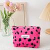 Nueva Bolsa de Almacenamiento de Cosméticos Pequeña y Linda de Amor Bolso Clutch para Mujer Estilo Ins Estampado de Leopardo Vintage Bolsa de Almacenamiento