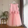 Vestido de Anfitriona para Niñas de AliExpress Vestido de Cumpleaños para Niña Pequeña Vestido de Princesa Vestido Rojo de Satén para Dama de Honor Vestido para Actuación de Piano