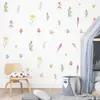 Br0467C Adesivos de Parede Autoadesivos de Flores e Grama Estilo Pastoral Fresco Sala de Estar Quarto Quarto Infantil Sala de Aula Decoração
