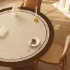 Jogo Americano Redondo Estilo Francês, À Prova d'Água e de Óleo, Toalha de Mesa Sem Lavagem, Sensação de Luxo Leve e de Alta Qualidade, Protetor de Mesa para Mesa Redonda Pequena de Centro