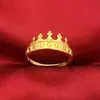 Anillo de Latón, Anillo Abierto Liso, Oro de Imitación, Color Duradero, Electrochapado, Estilo de Pareja, Ajustable, Anillo Transfronterizo, Par de Anillos