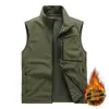 Otoño/Invierno 2026 Nuevo Chaleco Deportivo Cálido con Forro de Polar Casual para Exteriores Chaleco de Pesca Chaleco Unisex con Cuello Alto