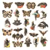 Accesorios para Joyería de Aleación con Goteo de Aceite DIY Colgantes de Mariposa Oscura Murciélago Pendientes Pendientes Pulsera Colgante W508