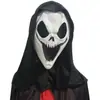 Máscara Negra de Tela Grito Capucha de Calavera de Terror Horror Pervertido Rostro de Fantasma Blanco Festival Halloween Capucha de Muerte