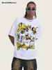 2026 Fútbol Transfronterizo Primavera/Verano Bellingham 300g Algodón Puro Hombro Caído Peso Pesado Manga Corta Estampado Directo con Tinta Blanca Camiseta Estilo Americano