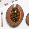 Plato ovalado de melamina para pescado imitación porcelana restaurante plato de cocina de restaurante plato comercial para plato frío olla caliente restaurante guarnición de res
