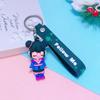 Chaveiro de boneca de princesa fofa Tang Princesa Anjo Bebê Branca de Neve Desenho Animado Pingente de corda de couro Pequeno presente