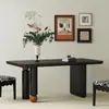 Mesa de Comedor Nórdica Negra de Madera Maciza para Uso Doméstico, Rectangular, Simple, Mesa de Comedor Retro, Creativa, Apartamento Pequeño, Mesa de Trabajo Moderna