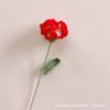 Clavel artificial tejido a mano, flor de lana, ramo de punto terminado, venta al por mayor, regalo para el Día del Maestro, Día de la Madre
