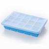 Suministro puntual de 15 cubitos de hielo cuadrados de silicona para niños, caja de suplemento alimenticio con tapa, molde de caja de hielo cuadrada de grado alimenticio
