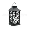 Lámpara de Viento Retro Solar Transfronteriza Vela Electrónica LED Lámpara Decorativa Colgante de Hierro Plástico para Patio Césped Jardín