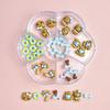 Set Caja Gato Kitty Piel Negra Set de Joyería para Uñas Resina Dibujos Animados Verano Playa Palmera de Coco Lindo Accesorios DIY