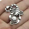 37X33Mm 4,1g Cor Prata Antiga Venda Quente Transfronteiriça Material DIY Pingente de Escorpião Caveira