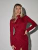 Verão 2025 Novo Elegante Cor Sólida Fenda Alta Plissado Valoriza a Figura Bodycon Manga Longa Vestido