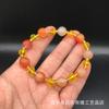 Pulsera de ágata roja ágata calcedonia pulsera de anillo único simple para hombres y mujeres pulsera de cuentas de Buda bienestar en vivo