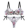 Sujetador sexy de encaje estampado para niña nueva europea y americana push up top soporte conjunto de ropa interior para mujer entrega de una pieza
