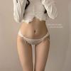 Estilo japonês malha menina cueca cintura baixa das mulheres lace borda laço puro sexy respirável cuecas mulheres
