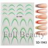 FULL BEAUTY Cross-border Novos adesivos de Nail Art DIY French Gradual Smile Line Dopamine Matching Stickers