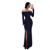 2025 Nuevo Otoño Transfronterizo Manga Larga Abertura Hombros Descubiertos Moda Ajustado Elegante Socialité Sexy Bodycon Vestido