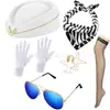 Cosplay de Aeromoça Mais Quente da Amazon Pronto para Baile de Máscaras Traje Pronto Peça Única Chapéu Óculos de Sol Lenço de Seda Broche
